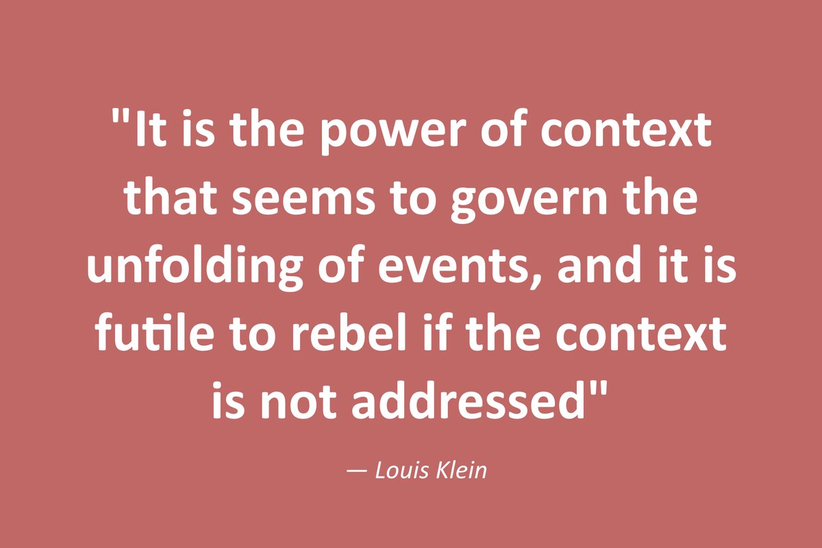 Why do we need systems thinking during transition period? Because transitions involved changes in the whole systems structure - the context - and we thus have to understand and work with context or else our traditional single point interventions will be of little use.