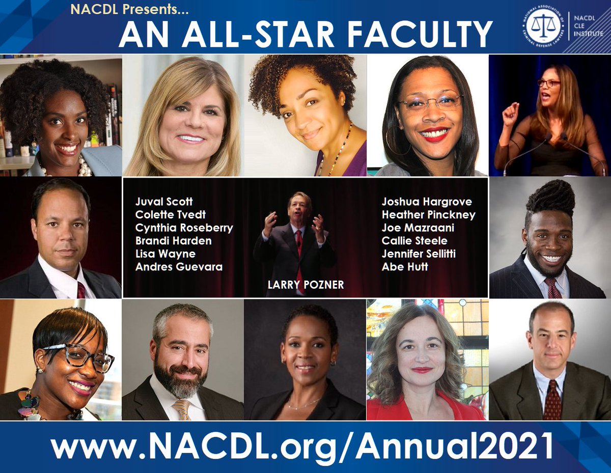 .@NACDL Presents...an ALL-STAR Faculty nacdl.org/Annual2021 @LegalDiva2002 @ColetteTvedt @justice_is_love @DC__Lawyers @Lmonet @AndresRGuevara @Callie43003981 @j_sellitti @DejaVishny @KrauseMarqlaw | Don't miss it! #NACDLAnnual