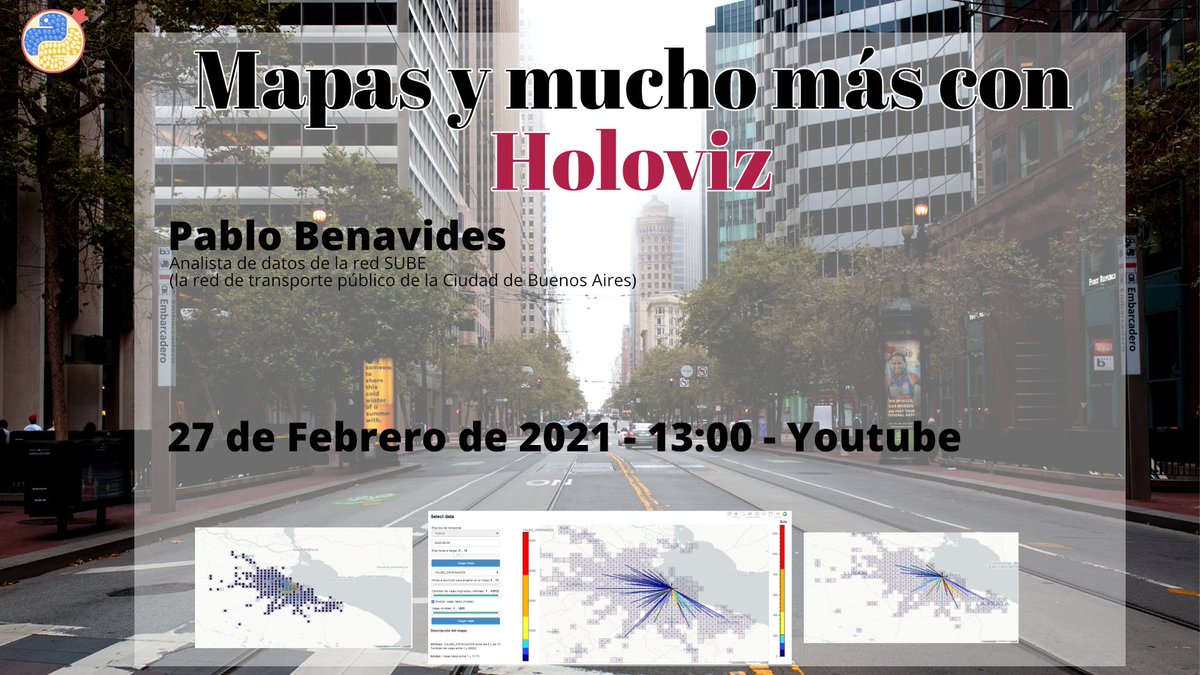 python_granada's tweet photo. ¡Atención anuncio!📢🐍📢🐍📢🐍
Tendremos charla a final de mes con Pablo Benavides, que nos contará a lo que se dedica y cómo sacarle el máximo partido a Holoviz.
Nos vemos en directo en nuestro canal de Youtube, suscríbete si aún no lo has hecho y ¡no te lo pierdas! https://t.co/2wDdFtUZxJ
