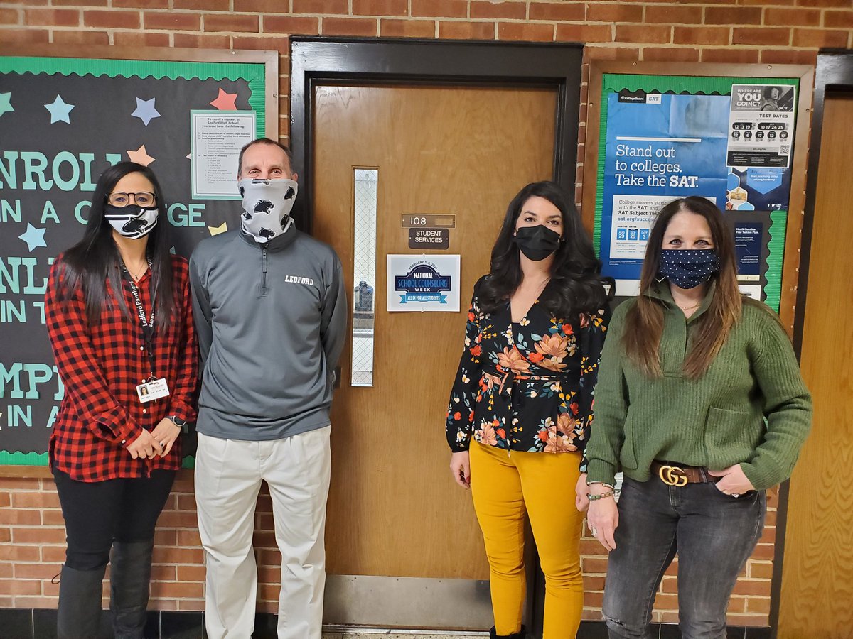 LedfordProud's tweet photo. #LedfordProud and grateful for Lara Cecil, Randy Mercer, Morgan Lindley, and Carolyn Carr for keeping us all gelled up here at Ledford High School!! Happy Counselor's Week, you all!! We love you bunches!! 🐾🖤🐾 https://t.co/fxhVbfXQRX
