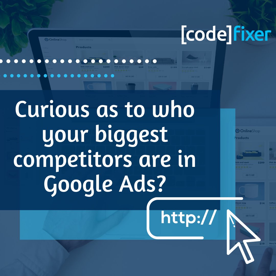 codefixer's tweet image. Day 22/28 Top Google Ads Tricks & Tips
Want to see who your biggest competitors are on Google Ads? 
Viewing your auction insights report is the best way to determine who your biggest competitors are.
To get more tips like this download our ebook here >> codefixer.com/top-28-google-…