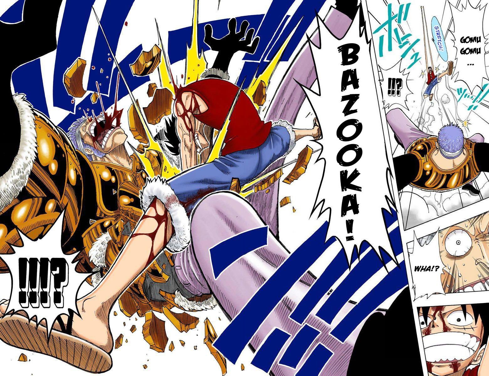 COLORING MANGA PAGE #5 - LUFFY DEFEATS DON KRIEG (ONE PIECE)