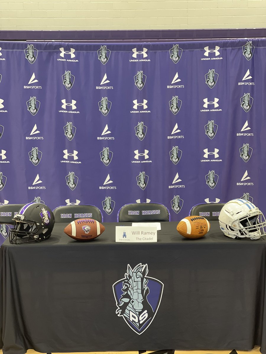 coachbendig's tweet photo. Great day today at @PSH_IronHorses for @PSIronHorseFB and senior captain @WillRamey7 as he signed with @CitadelFootball! Super happy for him and his family. This is a culmination of a lot of hard work on and off the field! #WinTheDay #Family https://t.co/5P3L01UWRN