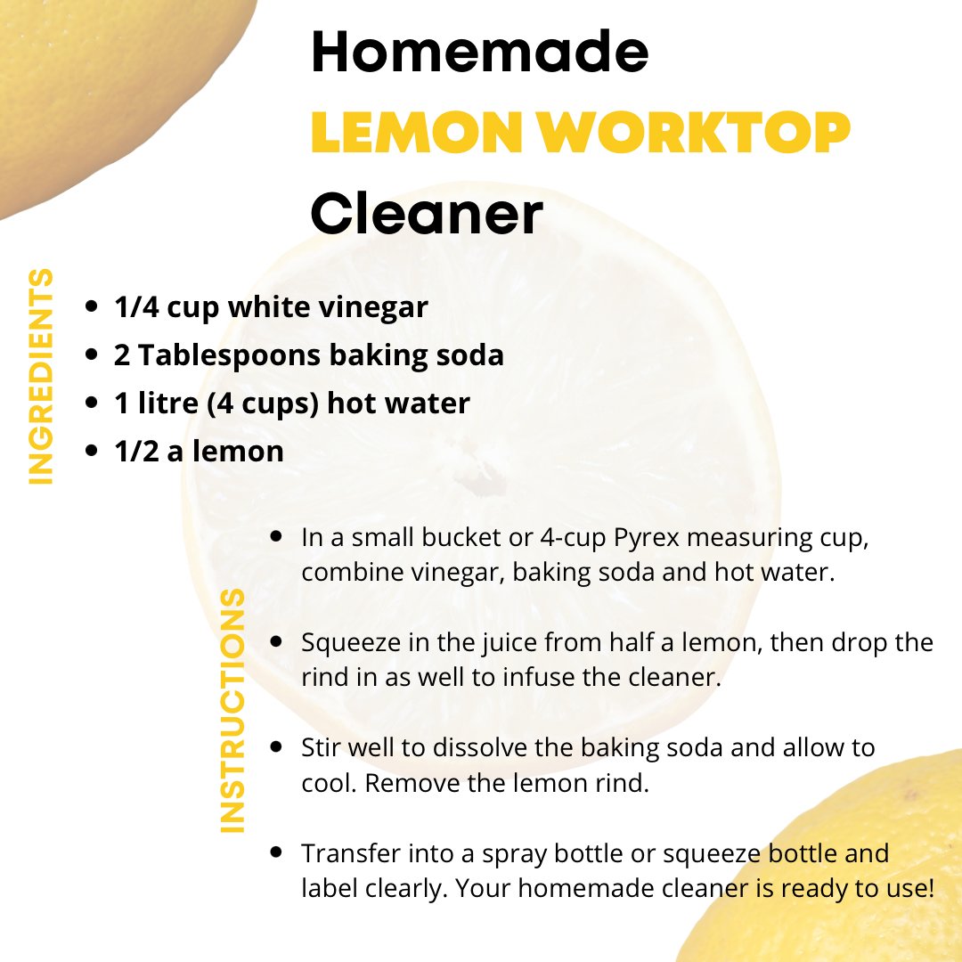 KitchenStudio1's tweet image. Is your kitchen worktop in need of some sprucing? 
Give this wonderful kitchen cleaner recipe a try. 
Your worktops will have never looked so clean. 🤩
 
#cleaner #kitchenworktop #kitchencleaner #mykitchen