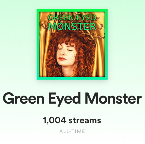 Yaaaaay ! 🥳 « Green Eyed Monster » has reached 1K streams ! Thanks everyone ! 
💚🐍✨💚🐍💚✨
.
 #terrijade #newmusic #popmusic #greekmyth #greeneyedmonster #1kstreams #spotify #grateful