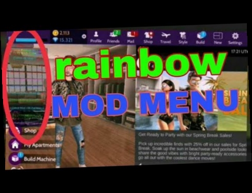 avakin life] vip mod menu/glitch rainbow + download / X