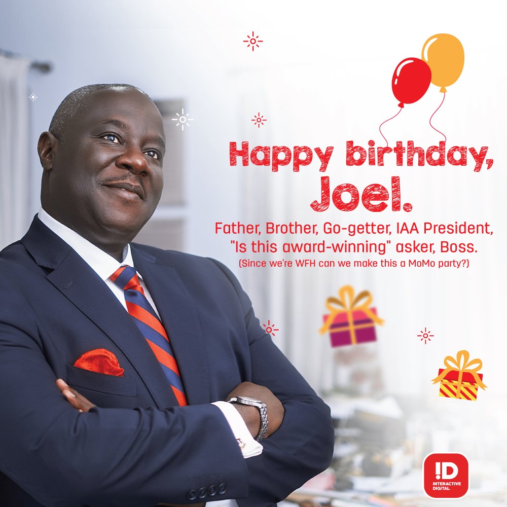 iD4Brandz's tweet photo. Great leaders lead with influence (and throw virtual MoMo parties 😅)
@joelnettey may this new age bring you all that you wish for.

#Happybirthday
#agencylife
#GetInteractive
#InteractiveDigital https://t.co/niO8pcvPMy