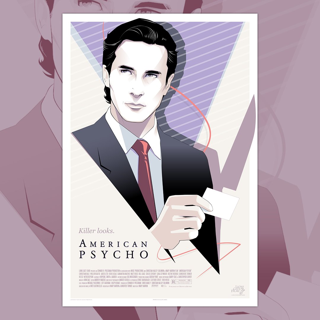 MondoNews's tweet image. "Look at that subtle off-white coloring. The tasteful thickness of it."

Tomorrow. AMERICAN PSYCHO poster by @CraigDrakeArt. On sale info: mondoshop.com/blogs/news/ame…