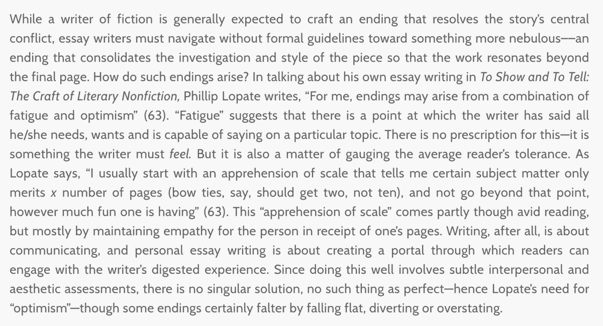 It's the Fab Four! #4 in our Top Ten is Emily W. Blacker's "​Ending the Endless: The Art of Ending Personal Essays"--one of the great deep craft essays that's out there. Don't miss it!  #craft  #endings  https://www.assayjournal.com/emily-w-blacker-ending-the-endless-the-art-of-ending-personal-essays-51.html