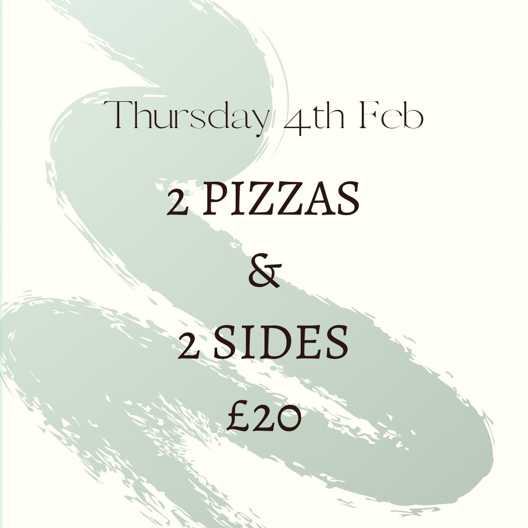 2 PIZZAS &amp; 2 SIDES £20 for tomorrow only 🍕🍕 order now!