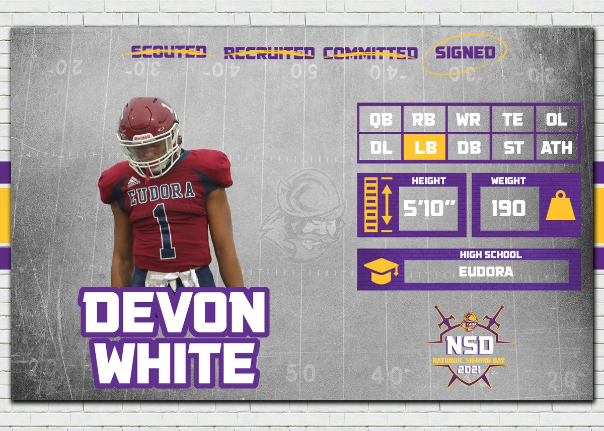 Welcome to the Conq Football Family <a href="/Dwhite1120/">Devon White</a>!! Devon is a TOUGH and INSTINCTUAL LB from Eastern Kansas!! #BrickByBrick