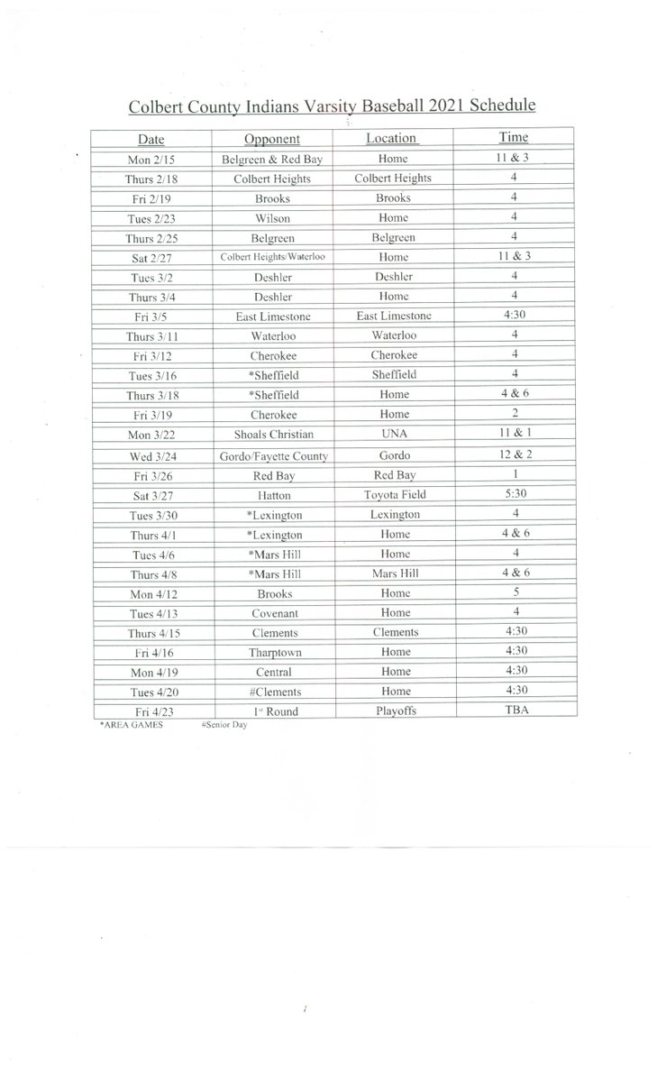 cchsindians's tweet photo. CCHS Indian Baseball Schedules
7th/8th Grade, JV &amp; Varsity https://t.co/DzGSBsM1Bg