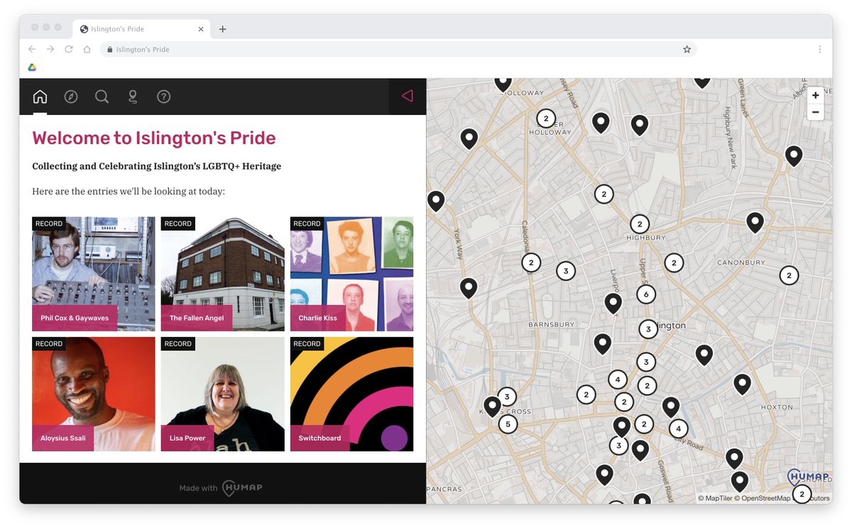 erroragency's tweet image. We we’re very proud to be part of the @IslingtonsPride preview today, of the Digital Heritage Trail on our Humap @mapsandculture platform… So excited to get the wonderful records, collections and trails out there soon :) #interactivemap #islington #london #LGBTQ #digital #map