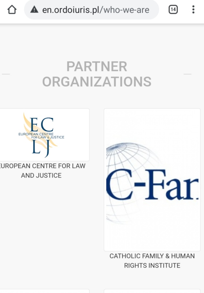 I-own-a have hosted a speaker from an Ordo Luris partner organisation at a conference (European Centre for Law and Justice) and quote material from another Ordo partner organisation (C-Fam) on their website.