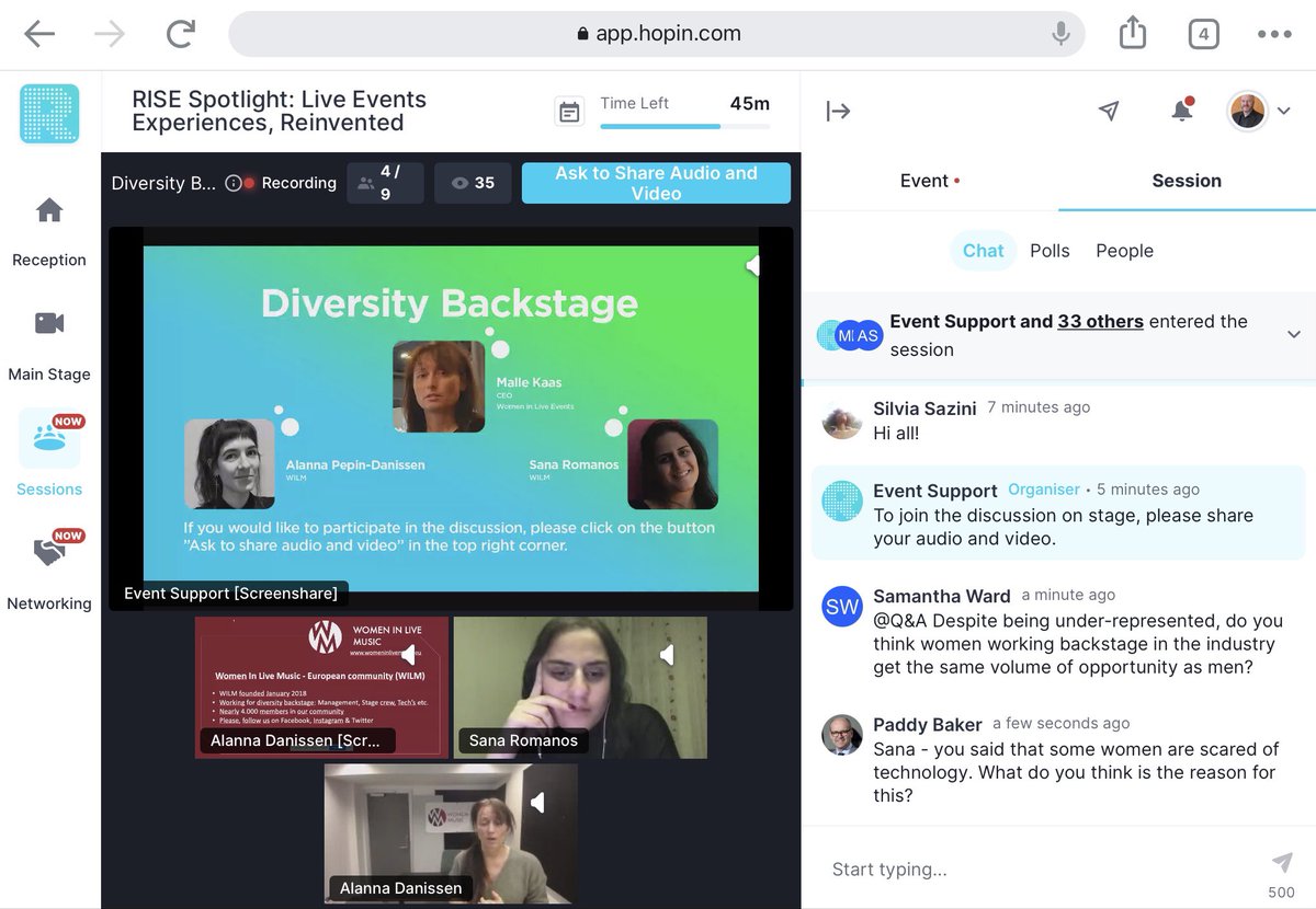 Amazingly positive to hear that #Womeninlivemusic now have 4000 global members #RISEspotlight <a href="/AVIXA/">AVIXA</a> #avtweeps <a href="/ISE_Show/">ISE</a> @WILM2018