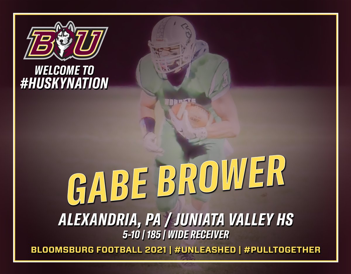 Bloomsburg Huskies (@gobuhuskies) on Twitter photo Welcome to #HuskyNation, Gabe Brower! ✍️🏈
Gabe played for Juniata Valley High School and will join the <a href="/BloomUFootball/">Bloomsburg Football</a> team in the fall of 2021.
#Unleashed #PullTogether #NSD21 Welcome to #HuskyNation, Gabe Brower! ✍️🏈
Gabe played for Juniata Valley High School and will join the <a href="/BloomUFootball/">Bloomsburg Football</a> team in the fall of 2021.
#Unleashed #PullTogether #NSD21