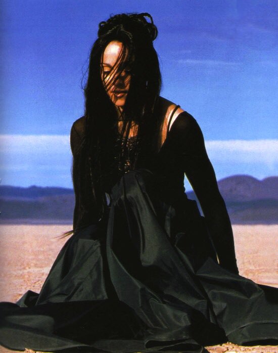 Madonna on the set of her video “Frozen” with director Chris Cunningham (1998)