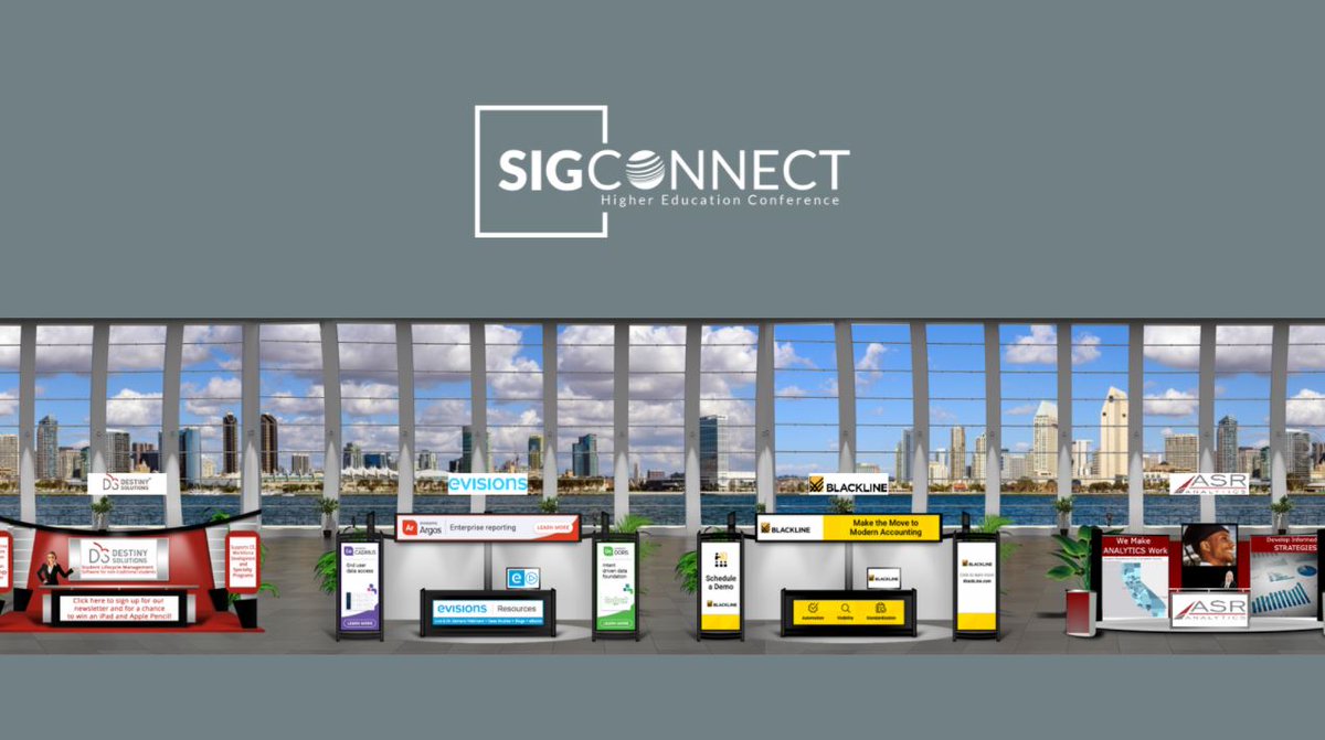 SIGCorpLIVE's tweet image. Day 2 of #SIGConnect. Have you visited our sponsors yet? @EVObyDS, @EvisionsInc, @BlackLine, and @ASRAnalytics are excited to connect with you. sigconnect.vfairs.com