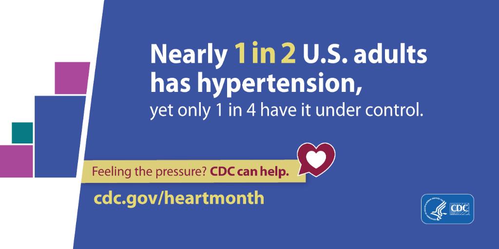 HHSGov's tweet image. February is American #HeartMonth. Let’s work together toward #BloodPressure control. @CDCHeart_Stroke has the tools to help you get started: go.usa.gov/xAtv7.