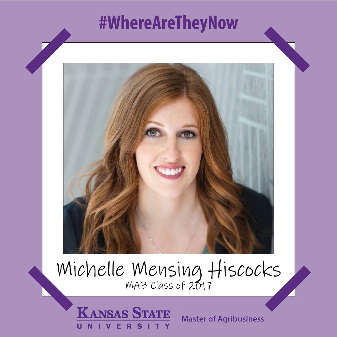 ksumab's tweet photo. #WhereAreTheyNow #MABClassof2017 Michelle Mensing Hiscocks
When she started the MAB, Michelle was a Research Analyst for Decision Innovation Solutions. In 2020, she became the Communications Program Coordinator for the Department of Animal Science at Iowa State University. https://t.co/j8Qe5PUxv9