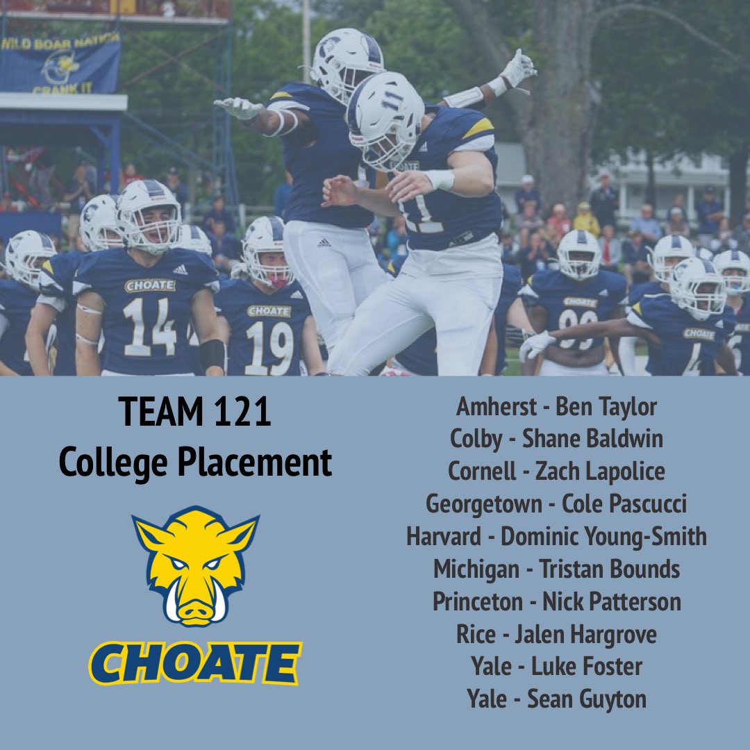 CRHFootball's tweet photo. Thank you for leading the way you did Class of 2021! #crankit for our seniors! #choatefootball #wildboarnation #signingday https://t.co/PQNbr87PRu