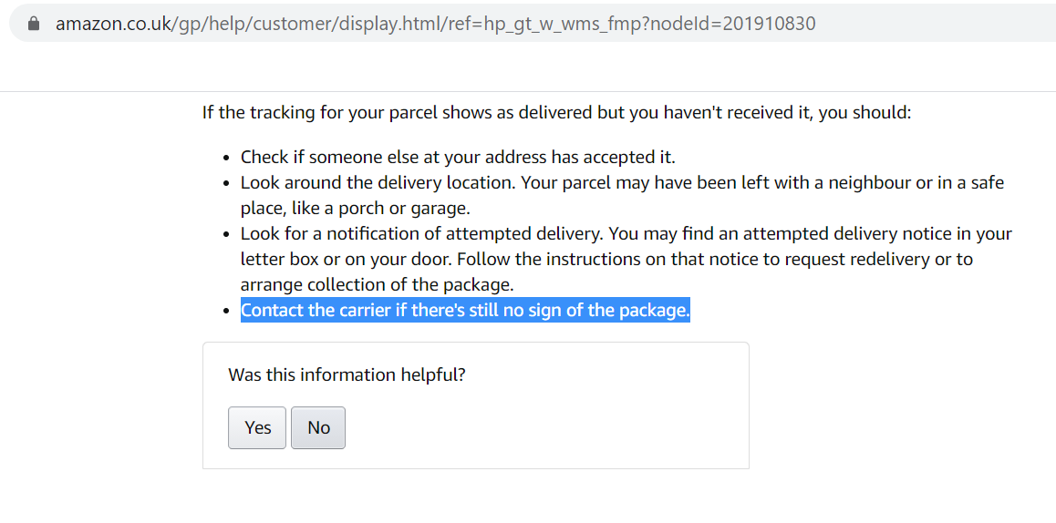 zzapback's tweet image. Dit gaat wel lekker hoor @DHLNL en @AmazonHelp. 
"Was this information helpful?"
Zet Waardenberg stem op: NOU WAT DENKEN WE ZELF!? #pakketzoek #kastjenaardemuur #DHL #Amazon