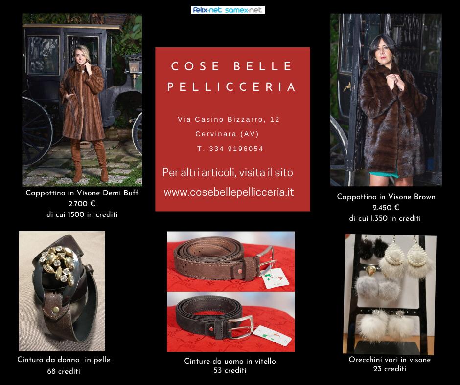 #CONOSCIAMOGLIASSOCIATIFELIX
Cose Belle Pellicceria - Atelier artigianale produzione e lavorazione manutenzione pellicce.
L’azienda realizza e vende capi e accessori di pelliccia su misura,
anche ecologica; inoltre commercializza accessori in pelle… cosebellepellicceria.it