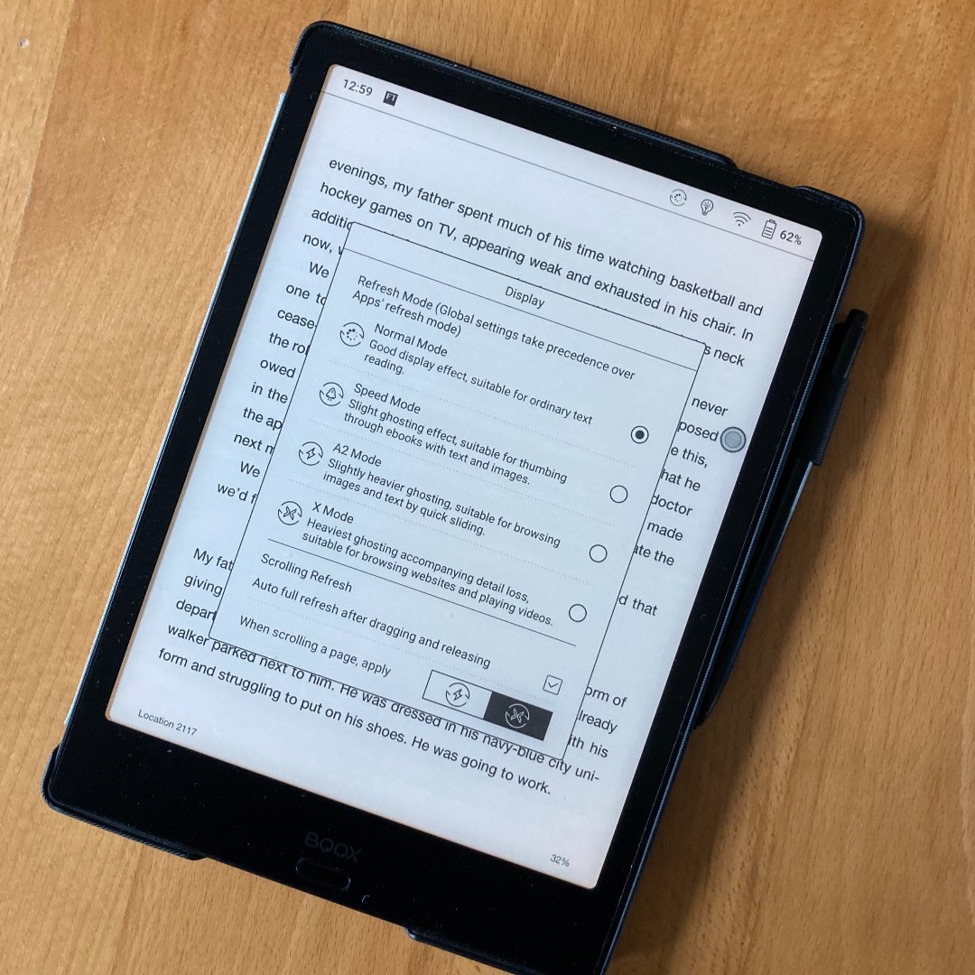 OnyxBoox's tweet image. #TipsAndTricks  There are 4 different Refresh Modes that can accommodate different using situations. Normal Mode is recommended for text reading while X Mode will be suitable for playing videos.  Choose the right Refresh Mode and enjoy your BOOX to the most. 

#BOOX #ePaperTablet