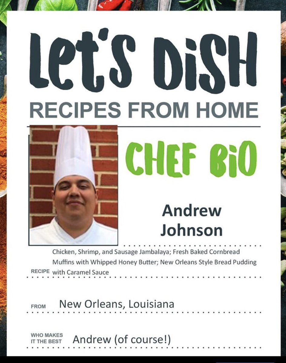 gracelanddining's tweet photo. In our first installment of Let's Dish: Recipes from Home, our very own head chef Andrew Johnson has brought in his own favorite meal. Check it out in the Commons today at lunch (11 am to 1 pm). https://t.co/uK2ZlpLGaa