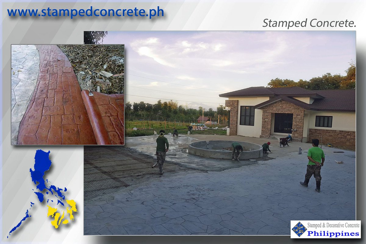 Stamped concrete installation in Batangas Philippines  
#Philippines #manila #concrete #architecture #construction #architecturalconcrete #landscape #landscapearchitecture #stampedconcrete