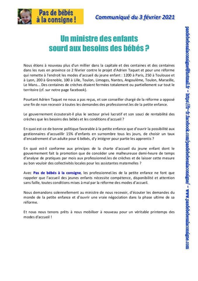 Collectif Je Suis Infirmiere Puericultrice En Soutien Au Mouvement De Greve Qui S Est Tenu Le 02 02 21 Par Le Collectif Pas De Bebes A La Consigne Voici Leur Communique Du Collectif Je Suis Infirmiere Puericultrice En Soutien Au Mouvement De Greve Qui S Est Tenu Le 02 02 21 Par Le Collectif Pas De Bebes A La Consigne Voici Leur Communique Du