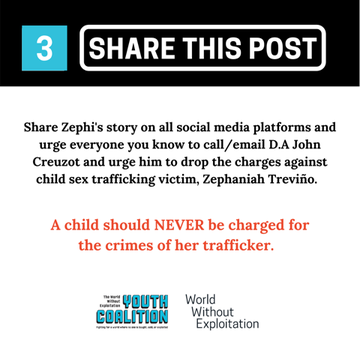 SocializeMediaL's tweet photo. Zephi Trevino was only 16 years old when her sex trafficker killed her would be buyer/raper. Now @DallasCountyDAO is charging her with the crime &amp; trying to get her charged as an adult. Please join me in calling on him to drop charges. See script &amp; number below. #FreeZephi https://t.co/AKCTRg263w
