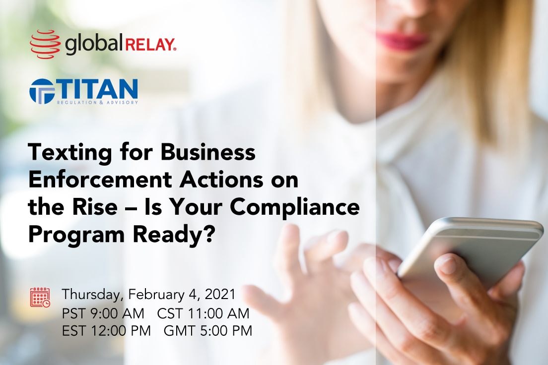 Global Relay on Twitter "Register for our webinar, "Texting for