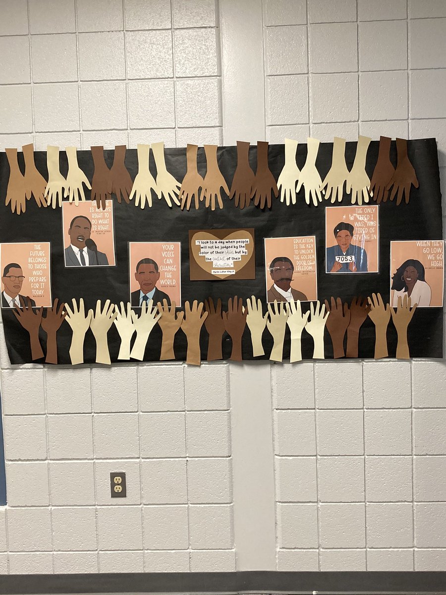 Bulletin board is finally up! Got these amazing portraits from @ElemInTheMitten #BlackHistoryMonth