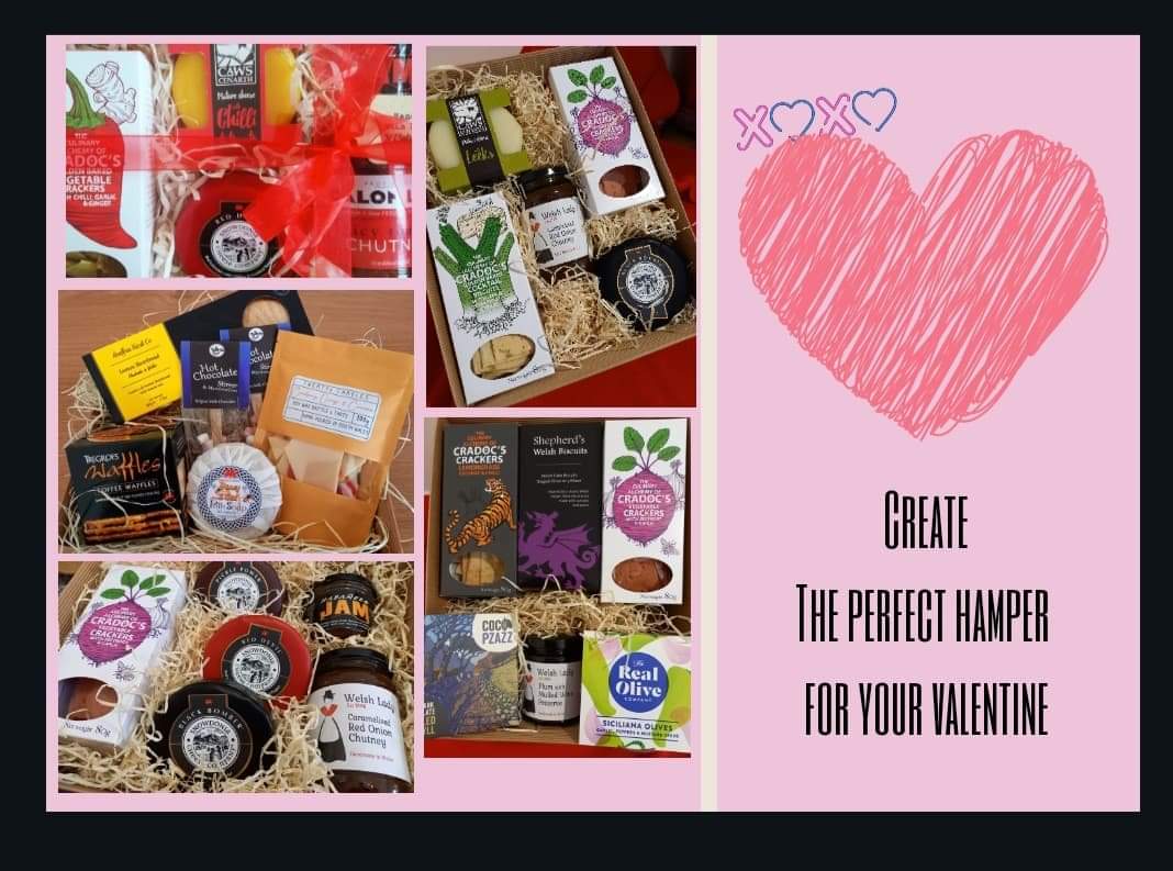 Valentine's hampers now available for that someone special or customise your own hamper for that extra personal touch #ValentinesDay #chocolate #foodisthewaytoanyheart 💝💘