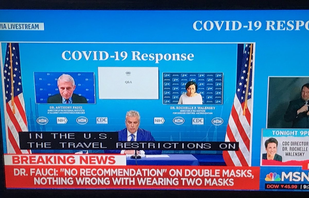 DrJarryd's tweet photo. “I wear 2 masks, but we can’t give a recommendation without empirical data.” #Fauci 

#MultiMasking 🎭 #COVID19 @DrEricDing @SandhyaRamanat1 @Luis_Escobar_VT @djsPerth @UCSDHealth @loridanielsmd @MelissaNBC7 https://t.co/uxFwNb0hK9
