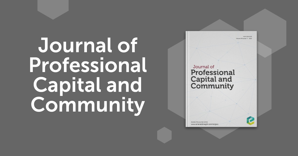 Emerald Quality Education (@emeraldedu) on Twitter photo First special issue of 2021 from the <a href="/JPCCJournal/">Journal of Professional Capital and Community</a> is out now! Developing Professional Capital through Systems Approaches to Evidence-Informed Policy and Practice. Guest edited by: <a href="/DrKatinaPollock/">Katina Pollock</a> and <a href="/CarolCampbell4/">Professor Carol Campbell</a> For more information: bit.ly/363h0OC <a href="/ScanlanMartin/">Martin Scanlan</a> First special issue of 2021 from the <a href="/JPCCJournal/">Journal of Professional Capital and Community</a> is out now! Developing Professional Capital through Systems Approaches to Evidence-Informed Policy and Practice. Guest edited by: <a href="/DrKatinaPollock/">Katina Pollock</a> and <a href="/CarolCampbell4/">Professor Carol Campbell</a> For more information: bit.ly/363h0OC <a href="/ScanlanMartin/">Martin Scanlan</a>