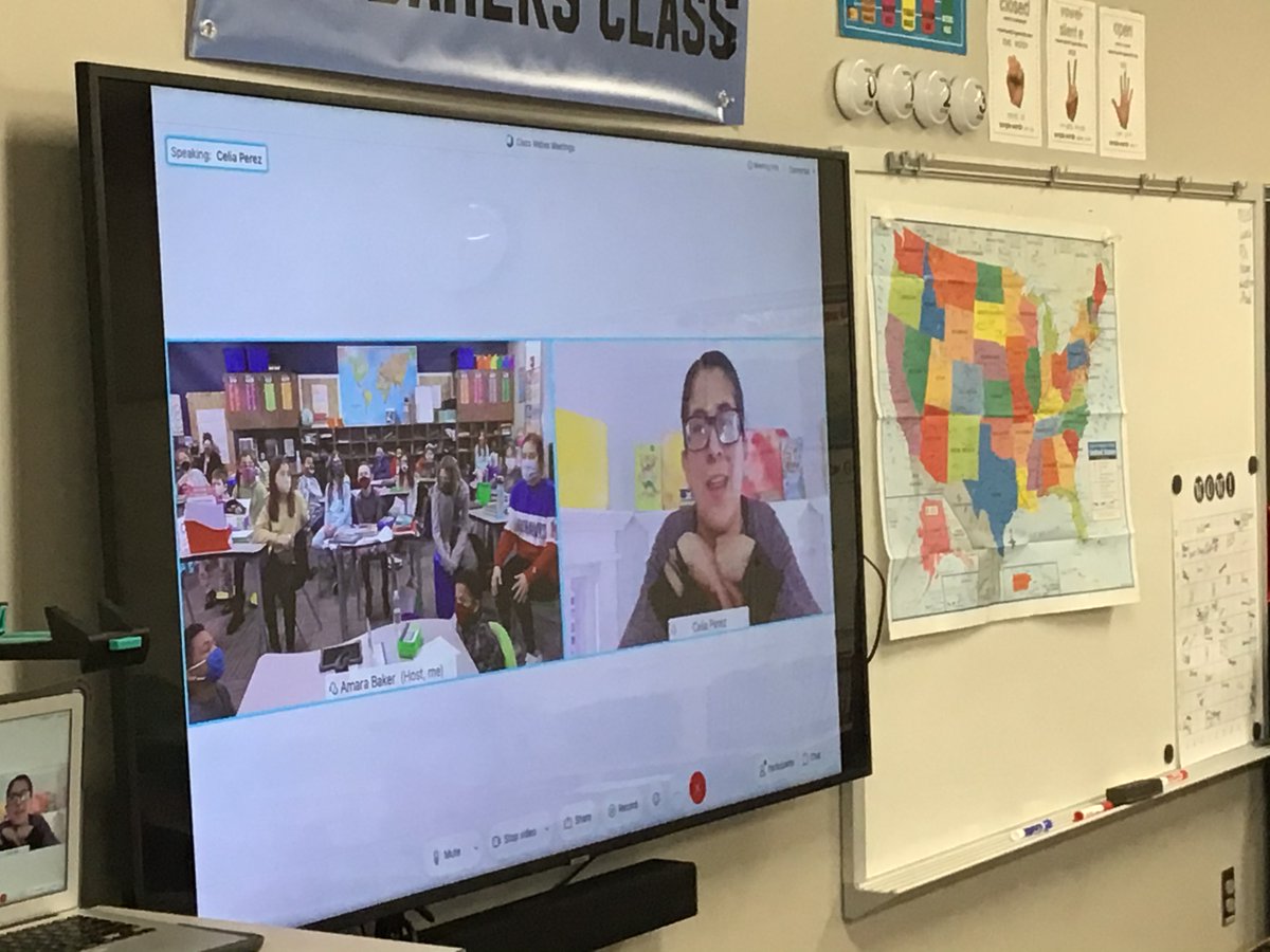 QuickSMSD's tweet photo. Celebrating world read aloud day in @baker_amara 4th grade class with a visit from the incredible @CeliaCPerez #FirstRuleOfPunk #StrangeBirds we are grateful for amazing children’s authors who share their time and talent! @theSMSD @LHLionsSMSD https://t.co/p94n5EZT0T