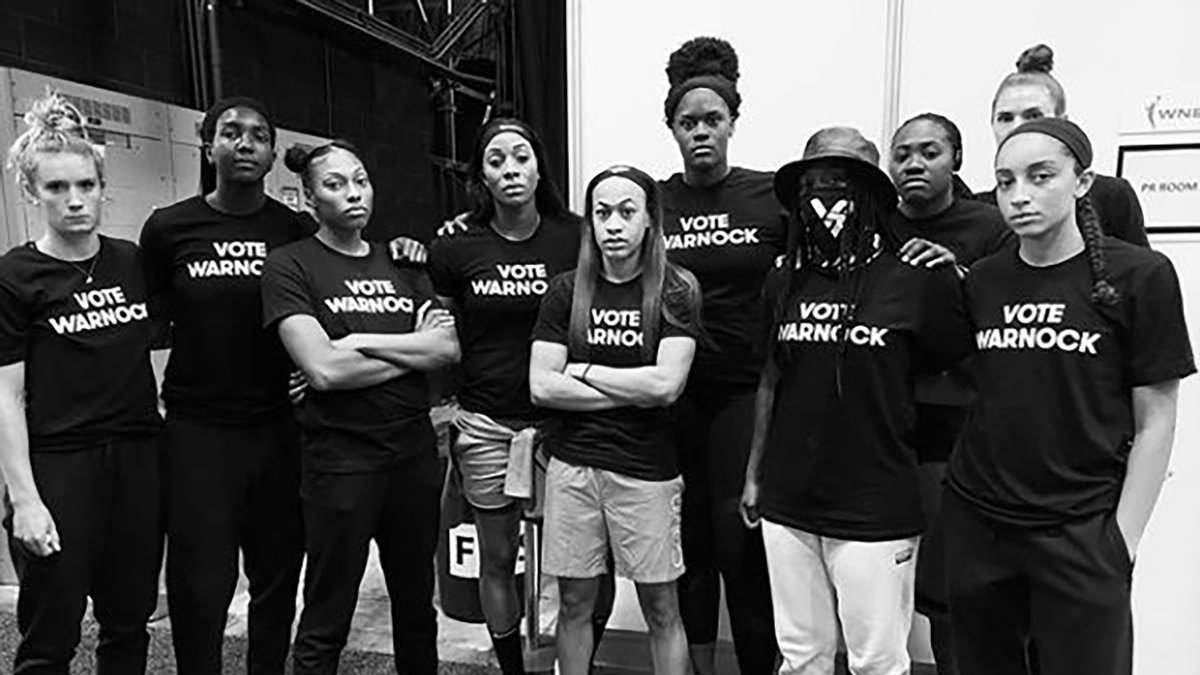 The  @AtlantaDream put their campaigning power behind team owner Kelly Loeffler's opponent for the Georgia Senate race after she spoke out against Black Lives Matter.Loeffler's opponent Raphael Warnock won.