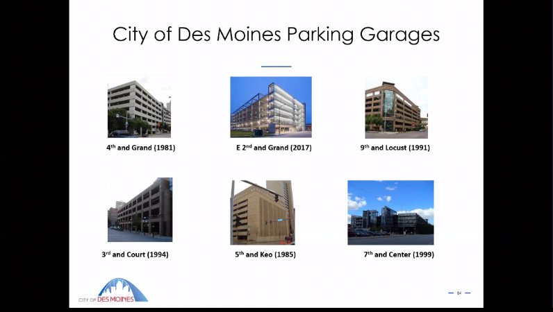 The cities 6 parking garages