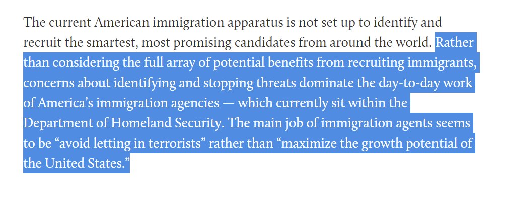 9) One cool thing about the program, though, is it uses the skin-in-the-game and knowledge of US investors to judge promising candidates rather than the arbitrary processing judgment of USCIS employees. This is a consistent problem for our system! https://www.thenewatlantis.com/publications/the-egghead-gap