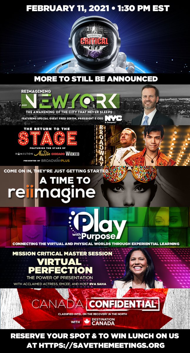 If you're in the Live Event business, "Mission Critical: The Largest Virtual Telecast for Meeting &amp; Event Decision-Makers" is a must watch.
Join me for the next episode, February 11, by signing up at savethemeetings.org