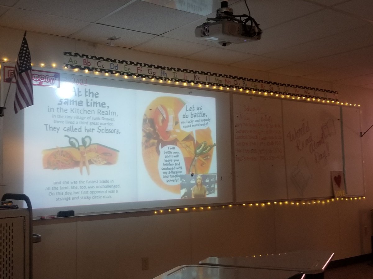 Cynthia_DWS's tweet photo. Awesome treat this morning for World Read Aloud Day! Great books read by our Admin team! Students loved this book! 🤓📚 #WorldReadAloudDay @eromero_DWS @DW_K8S https://t.co/w7lUUl19zm