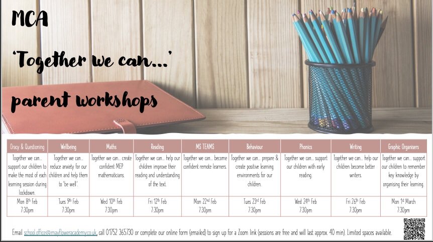 How do you support your child with remote learning?

How do you guide your children towards independence? 

Follow the link below to sign up to one of our workshops: 

forms.office.com/Pages/Response…