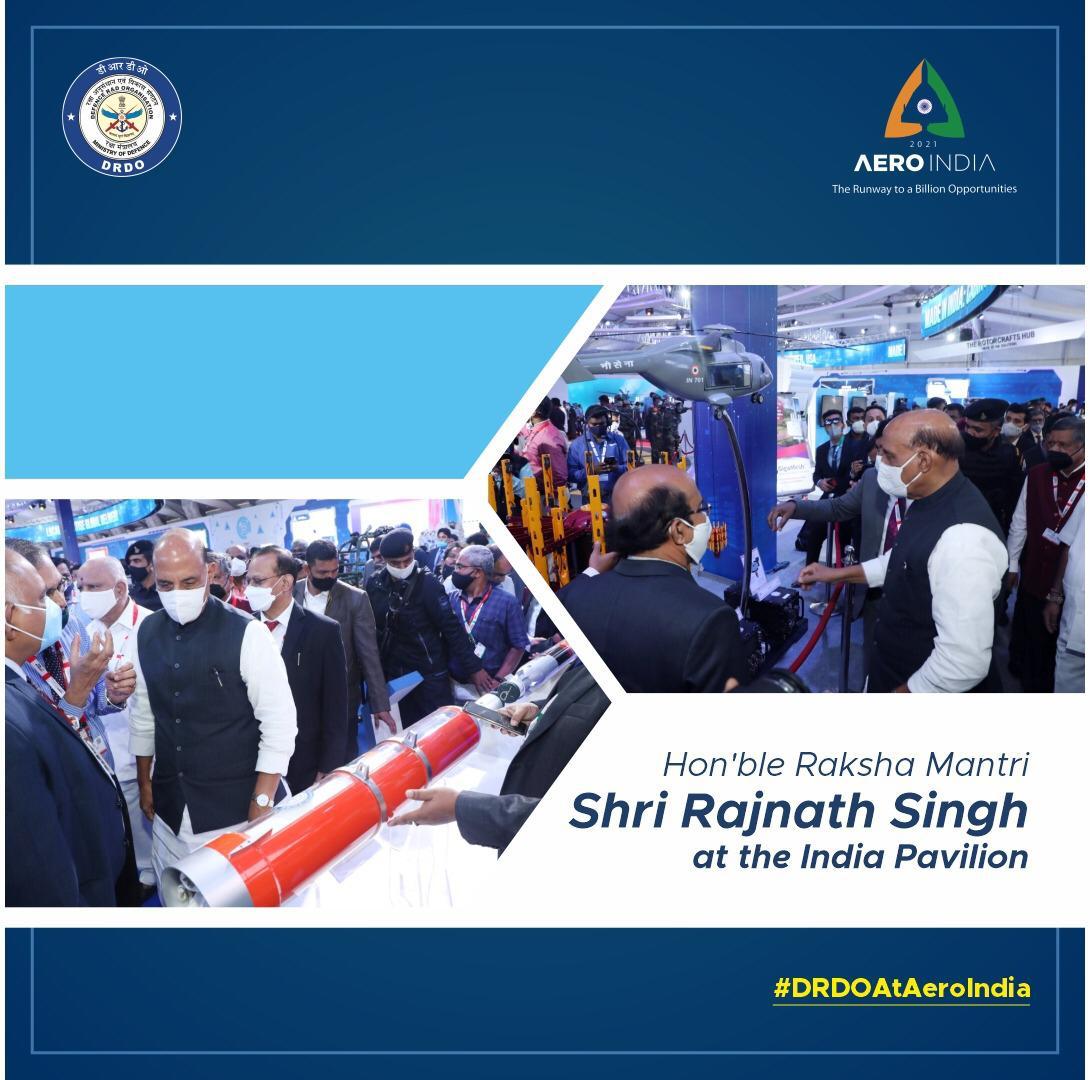 A wide range of Defence  systems, equipment and technologies applicable to Rotary Wing Platforms, developed by DRDO, displayed at India Pavilion #AeroIndiaShow2021  

 #SelfRelianceDefence 
#DRDOdrive 
#DRDOInnovation 
#LeapWithDRDO
#DRDOatAeroIndia