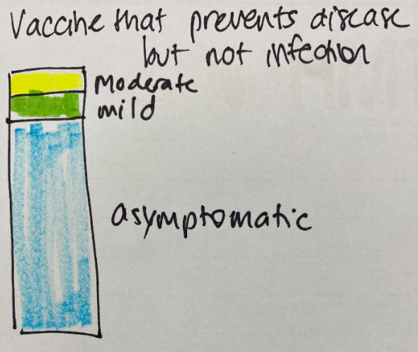 Oxford/AZ reports overall reduction in PCR positivity of 54.1%, but only 2% "vaccine efficacy against asymptomatic infection."Confused?Allow me to explain with crudely drawn pictures why the overall findings are still quite positive. 1/8