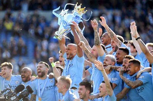 The following season, with the help of Kevin De Bruyne and David Silva, a backline lead by Kompany and a front 3 of Sane, Aguero, and Sterling, Manchester City won the league by an astonishing 100 points.