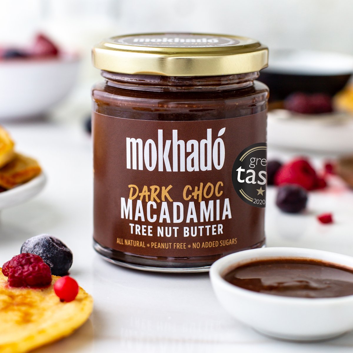 Mokhado's tweet photo. Get your chocolate fix with our new Dark Choc Macadamia Nut Butter. Using top notch cocoa and exactly one date per jar, this moreish tree nut butter has a rich chocolatey flavour with satisfying sweetness, whilst being low in sugar.  
#Keto #Paleo #Vegan

https://t.co/kPd4n68R8W https://t.co/VXE4KRWcMV