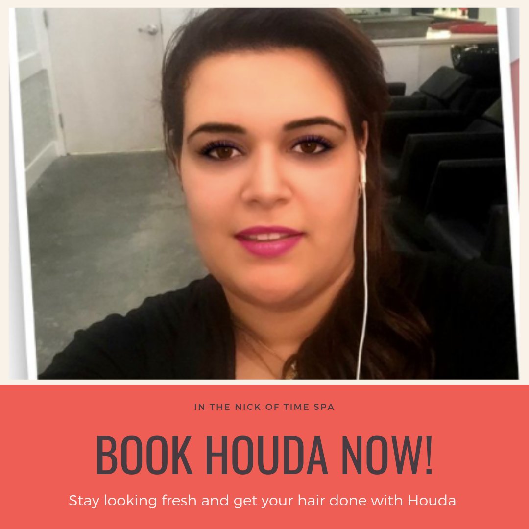 𝐇𝐎𝐔𝐃𝐀- 𝐋𝐢𝐜𝐞𝐧𝐬𝐞𝐝 𝐂𝐨𝐬𝐦𝐞𝐭𝐨𝐥𝐨𝐠𝐢𝐬𝐭
Stay looking fresh by booking Houda for a hair style! • 𝐁𝐨𝐨𝐤 𝐲𝐨𝐮𝐫 𝐚𝐩𝐩𝐨𝐢𝐧𝐭𝐦𝐞𝐧𝐭 𝐧𝐨𝐰 • #InTheNickOfTime #mobilesalon #houda #hairstylist