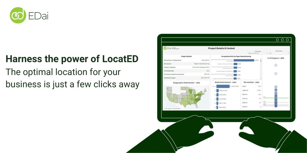 With just five inputs, the LocatED tool applies provides a comprehensive picture of a business's location options across the U.S. Sign up for a demo to see how we can help you make better location decisions faster. ow.ly/9J5950Dowou